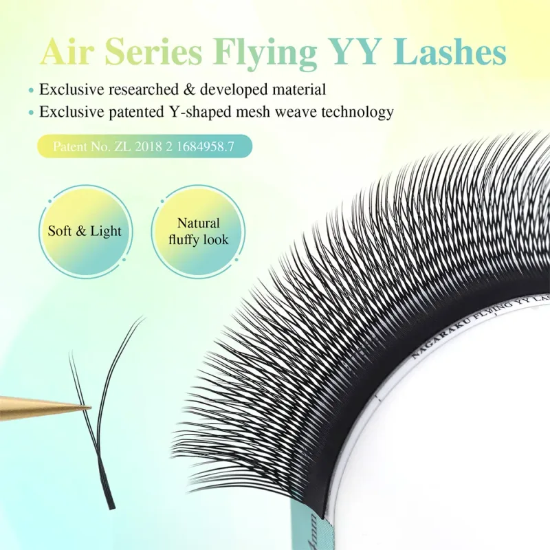 Volare YY Fox Eye Lashes Estensioni delle ciglia a forma di Y Morbidi naturali ventagli di volume preconfezionati Fascio di ciglia Trucco — image 2