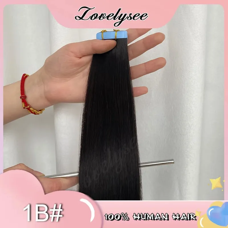 Balayage Tape In Hair Extensions Human Hair 100% Remy Hair Straight Seamless Invisible 20Pcs/40Pcs Tape Ins Human Hair Chick End — image 10