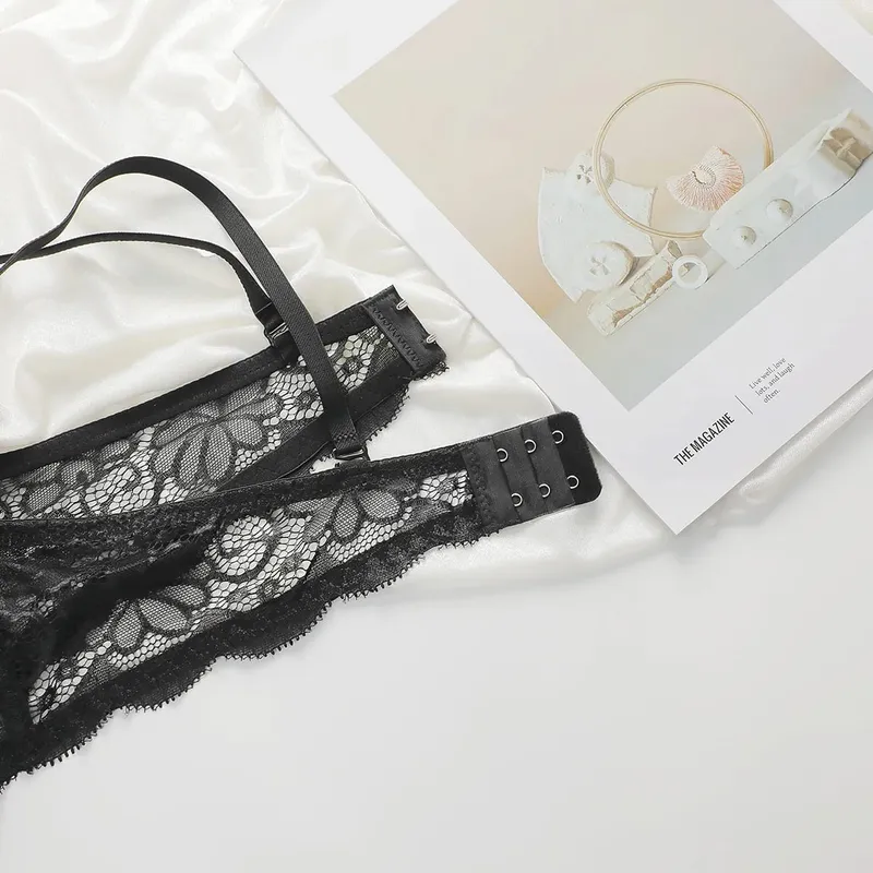 Sexy Lace Lingerie Set for Lady Push Up Bra with Steel Ring Leopard Printed Underwear Panty Fashion Brassiere