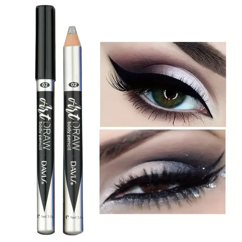 Pena Eyeliner Bibir 15 Warna Hitam Biru Multiwarna Metalik Mutiara Glitter Matte Finish Pena Rias Mata Gaya Smokey Punk — image 10