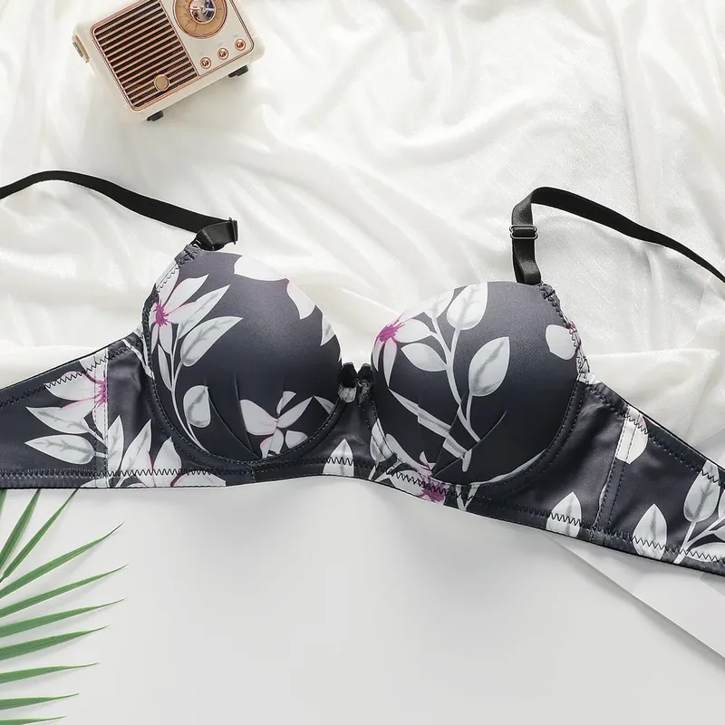 Sexy Lingerie Set for Women Pretty Printed Brassiere Push Up Bra with Steel Ring Everyday Underwear Panty Bras Set S-XL — image 3