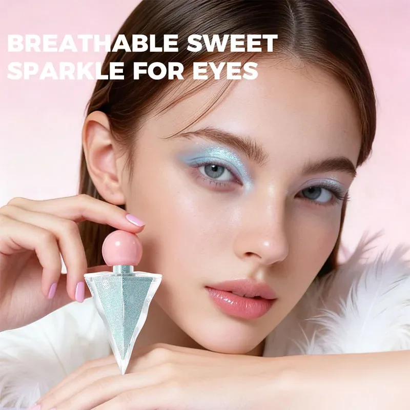 3 Colors Glitter Liquid Eyeshadow Set Shimmer Sparkly Metallic Eye Shadow Multi-Functional Highlighter Enhances Luster Lightweight Water-based Long Lasting Shiny Eye Makeup For Party Festival. — image 5