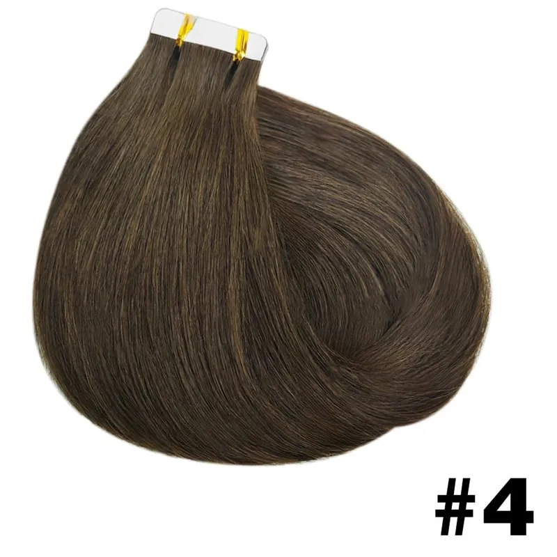 Straight Tape in Hair Extensions 100% Human Hair Seamless Invisible Straight Skin Weft 20pcs/50g Tape in Hair Extension For Wome