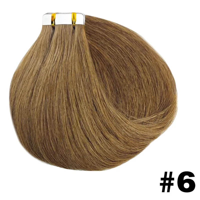 Straight Tape in Hair Extensions 100% Human Hair Seamless Invisible Straight Skin Weft 20pcs/50g Tape in Hair Extension For Wome