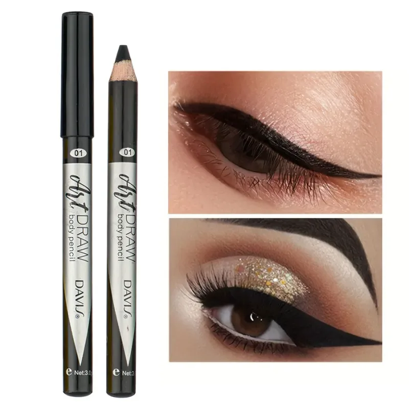Pena Eyeliner Bibir 15 Warna Hitam Biru Multiwarna Metalik Mutiara Glitter Matte Finish Pena Rias Mata Gaya Smokey Punk — image 6