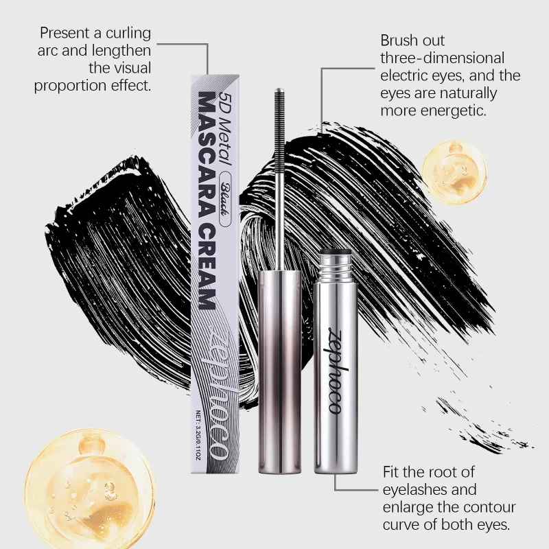 3.2G Black Mascara Cream Light Smooth Formula Smudge Resistant Sweatproof Curling Long Lasting Natural Hold Mascara Cream for Beauty Eye Makeup