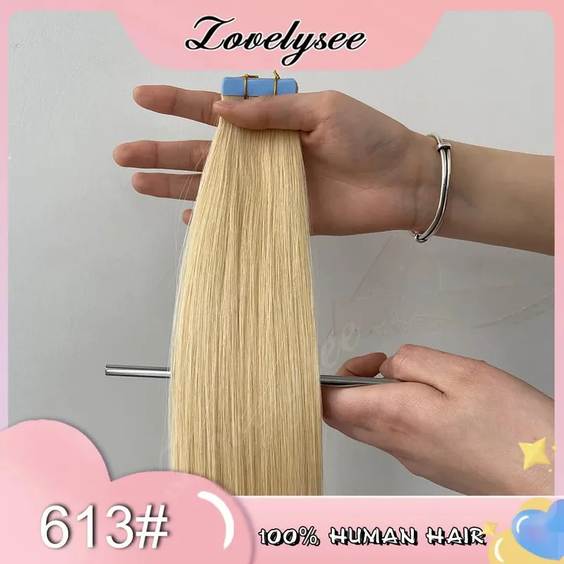Balayage Tape In Hair Extensions Human Hair 100% Remy Hair Straight Seamless Invisible 20Pcs/40Pcs Tape Ins Human Hair Chick End — image 13