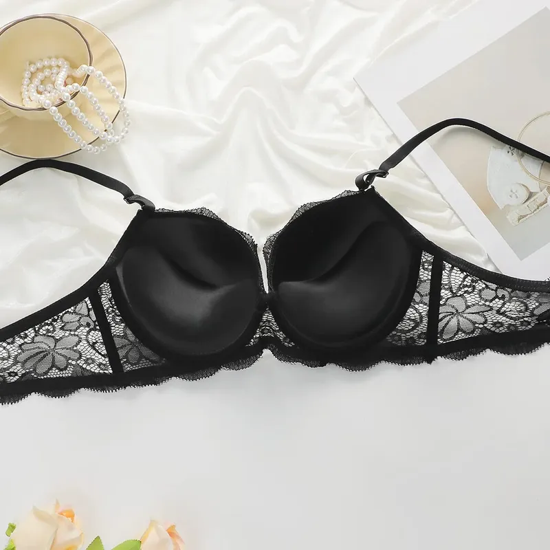 Sexy Lace Lingerie Set for Lady Push Up Bra with Steel Ring Leopard Printed Underwear Panty Fashion Brassiere