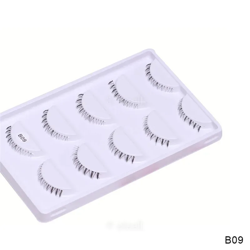 Paquet de 5 paires de cils inférieurs, 8 Styles différents, cils inférieurs doux, 100% faits à la main, avec bande transparente — image 6