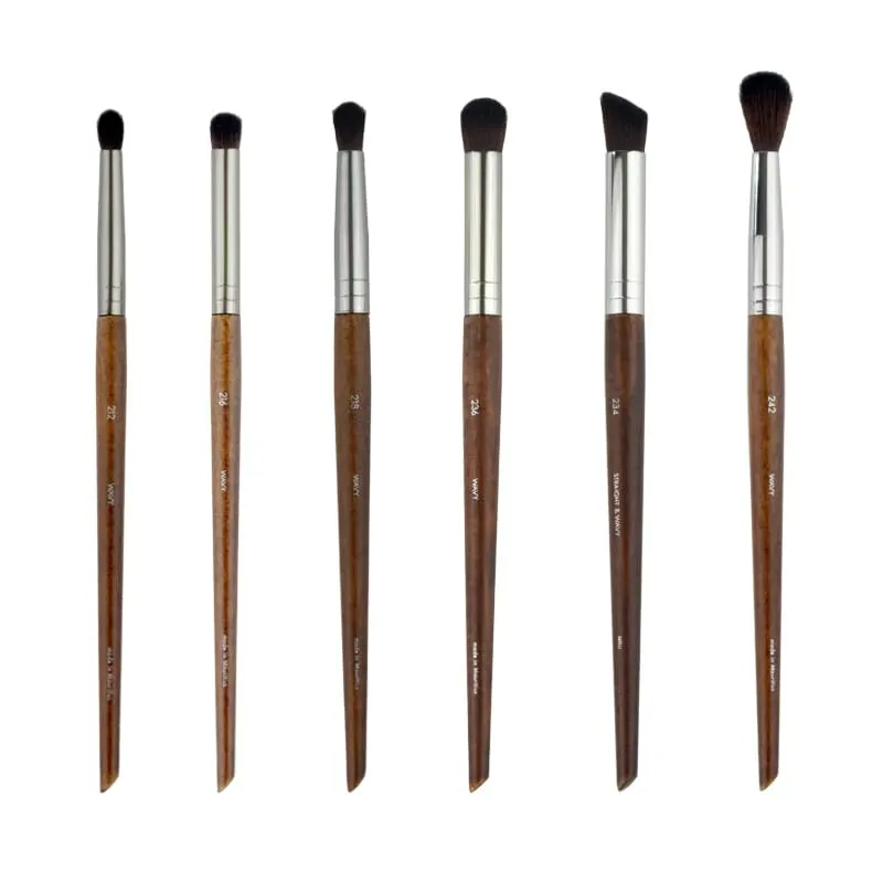 Přírodní dřevo štětce na líčení očí celá sada Pro Crease Eyeshadow Make up kit rozmazání zvýrazňovač obočí Štětec na řasy praktický — image 6