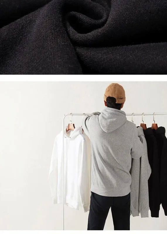 Hoodie Lelaki Warna Pejal Fleece Baju Sweat Lelaki Fesyen Pakaian Jalanan Pullover Bernafas Longgar Kasual Jenama Hoody Lelaki