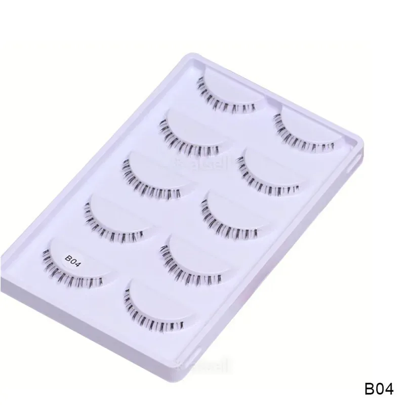 Paquet de 5 paires de cils inférieurs, 8 Styles différents, cils inférieurs doux, 100% faits à la main, avec bande transparente — image 8