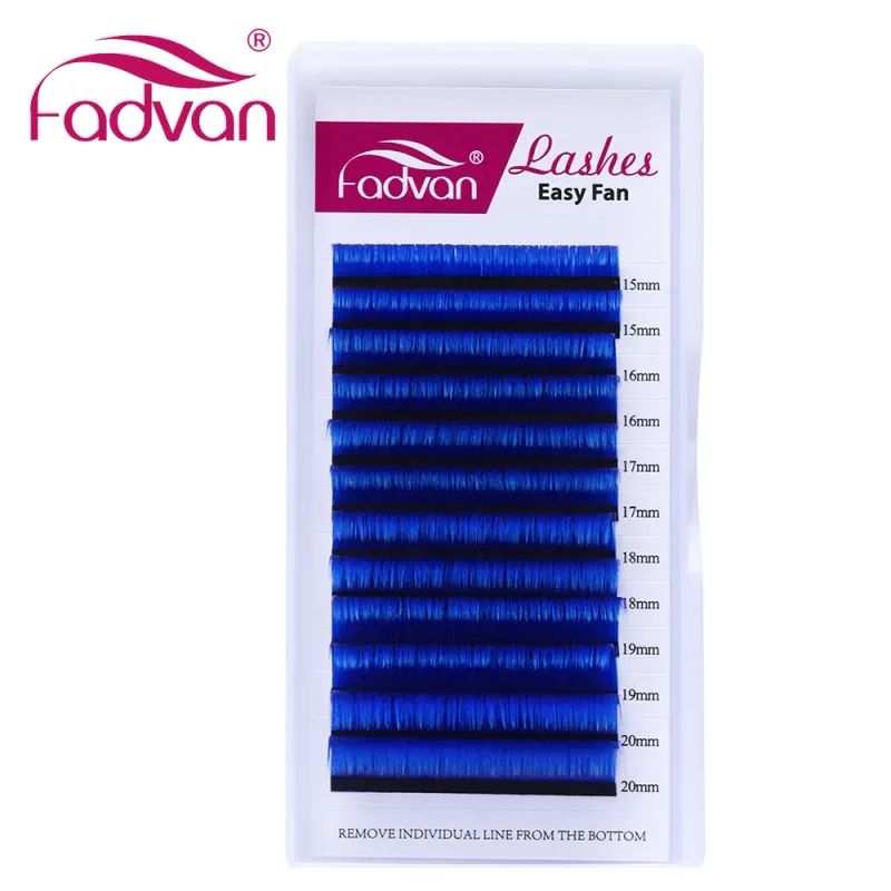 Fadvan Dài 15-20mm Dễ Dàng Fanning Trang Điểm Hàng Mi Hỗn Hợp 8-14mm Màu Giả Mắt Hàng Mi Phần Mở Rộng xanh/Tím/Đỏ/Màu Xanh Lash — image 3