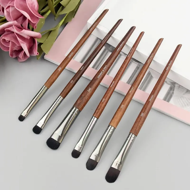 Přírodní dřevo štětce na líčení očí celá sada Pro Crease Eyeshadow Make up kit rozmazání zvýrazňovač obočí Štětec na řasy praktický — image 4