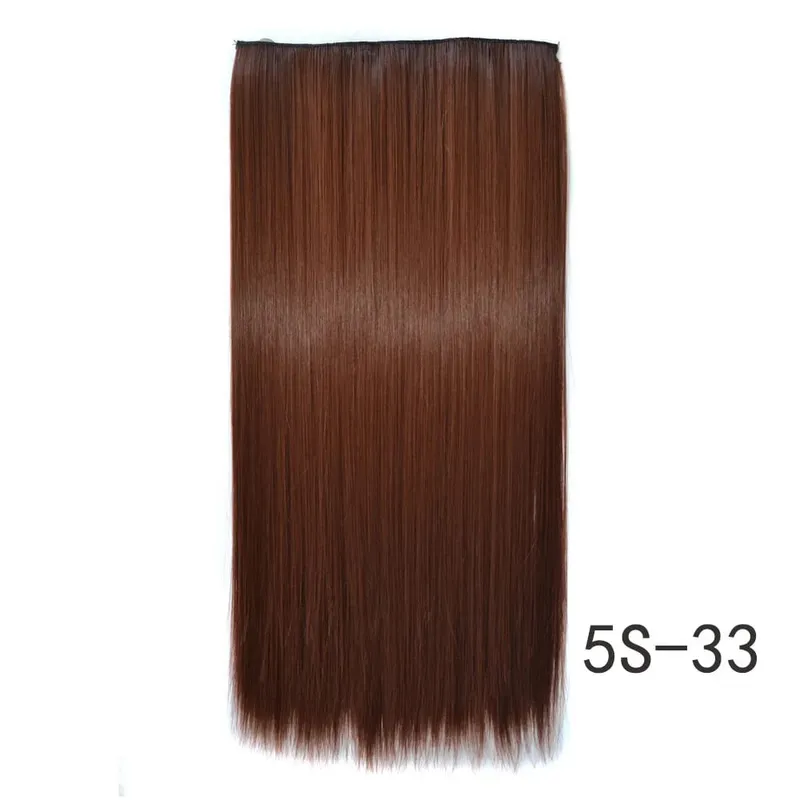 Synthetic Natural Synthetic Hair Extensions 5 Clip In Artificial Fake Ombre Blonde Brown Black Pink Straight False Hair Piece
