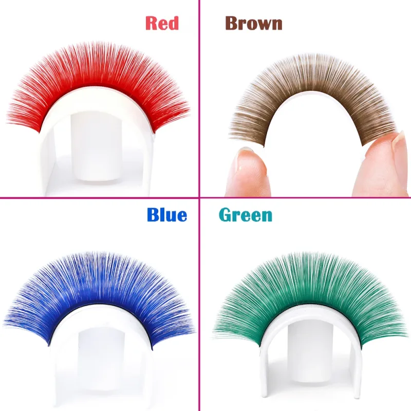 Fadvan Dài 15-20mm Dễ Dàng Fanning Trang Điểm Hàng Mi Hỗn Hợp 8-14mm Màu Giả Mắt Hàng Mi Phần Mở Rộng xanh/Tím/Đỏ/Màu Xanh Lash — image 6