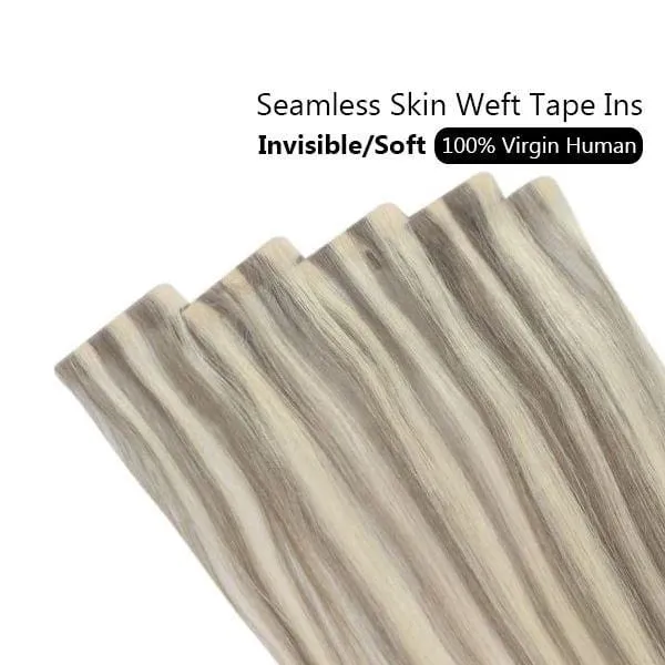 [12 Months] Ugeat Invisible Tape in Human Hair Extensions 10A Grade Seamless Skin Weft Injection Virgin Tape in Hair 2.5G/Pieces