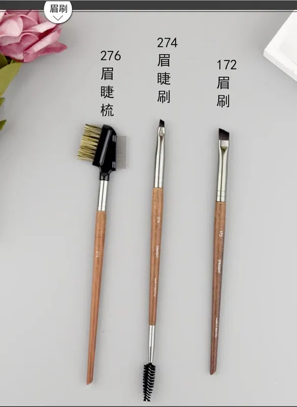 Přírodní dřevo štětce na líčení očí celá sada Pro Crease Eyeshadow Make up kit rozmazání zvýrazňovač obočí Štětec na řasy praktický — image 28