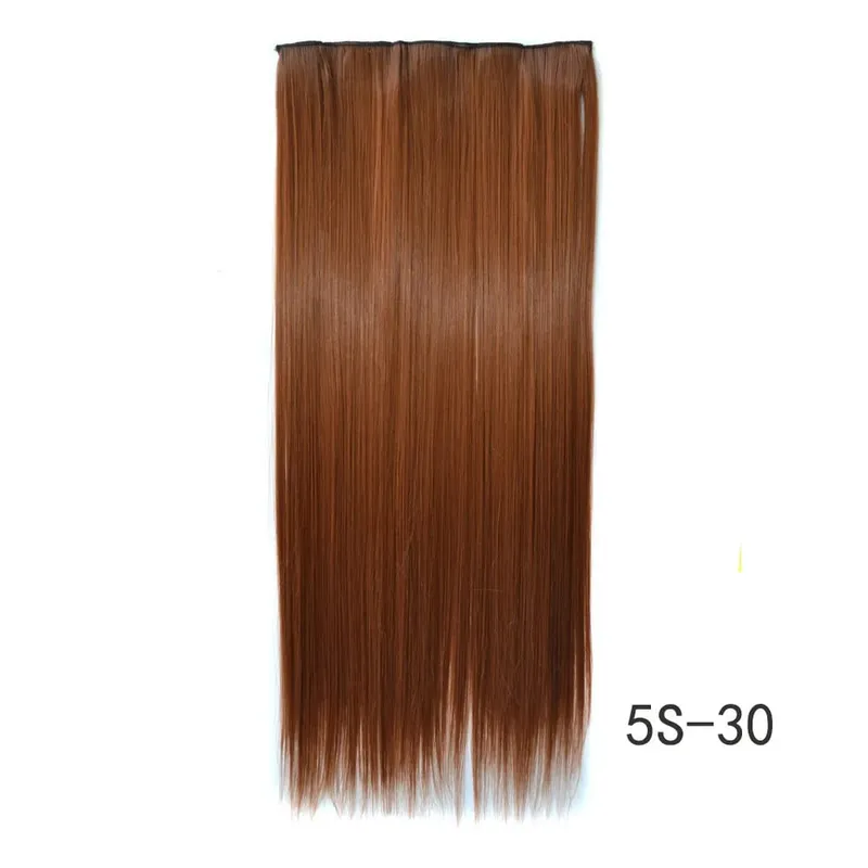 Synthetic Natural Synthetic Hair Extensions 5 Clip In Artificial Fake Ombre Blonde Brown Black Pink Straight False Hair Piece