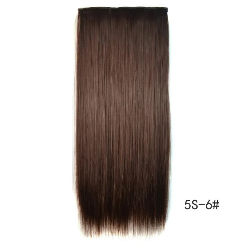 Synthetic Natural Synthetic Hair Extensions 5 Clip In Artificial Fake Ombre Blonde Brown Black Pink Straight False Hair Piece