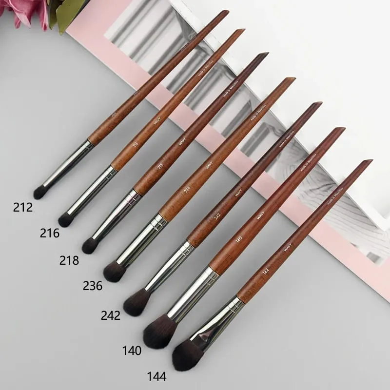 Přírodní dřevo štětce na líčení očí celá sada Pro Crease Eyeshadow Make up kit rozmazání zvýrazňovač obočí Štětec na řasy praktický — image 15