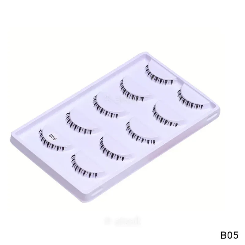 Paquet de 5 paires de cils inférieurs, 8 Styles différents, cils inférieurs doux, 100% faits à la main, avec bande transparente — image 2