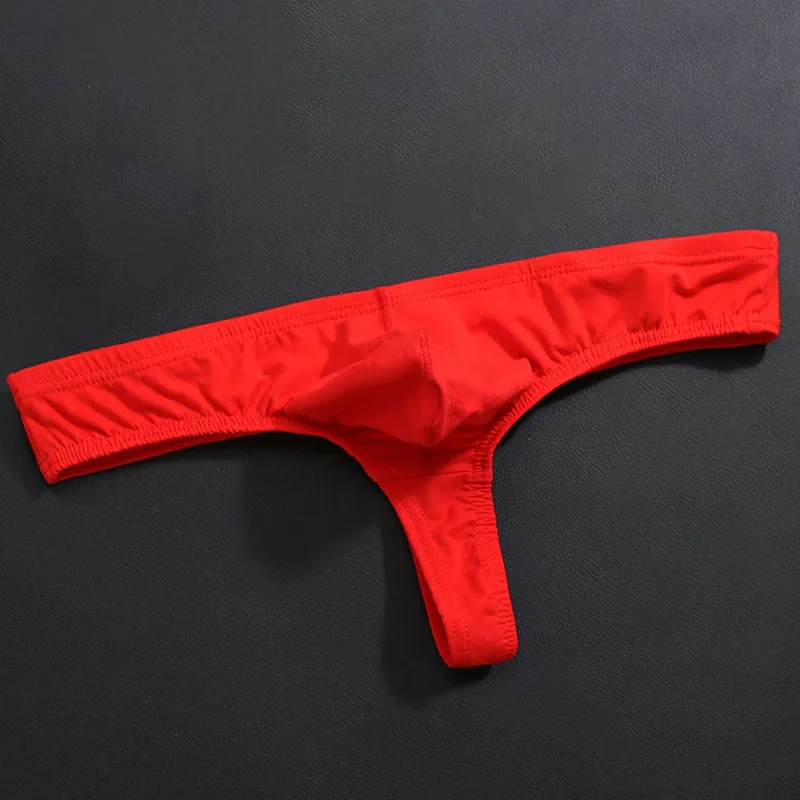 Men Sexy Underwear Cotton Thong Underpants Male Intimates Clothes Low Rise Stretch G-String T-Back Briefs Solid Color Breathable — image 12