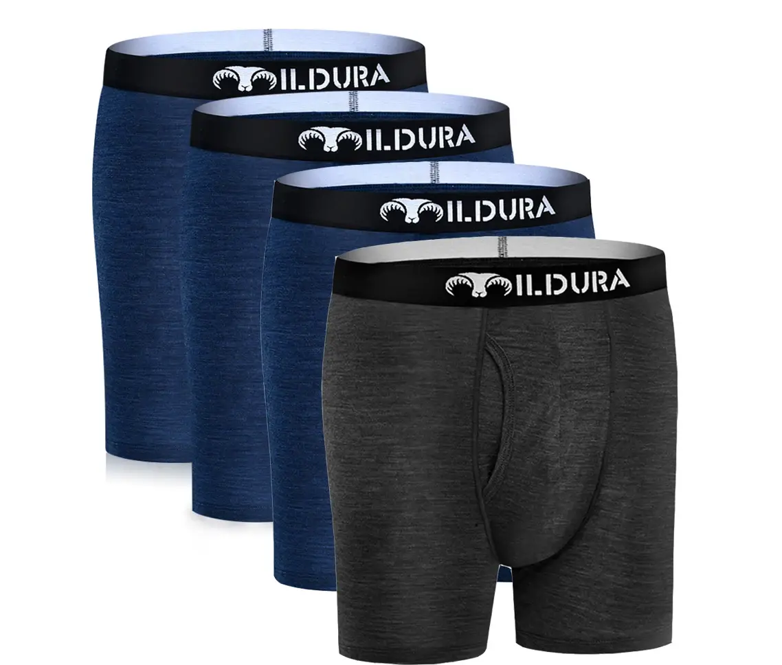100% Merino Wool Underwear Boxer Briefs Men Merino Boxershorts Men Base Layer Underpants Soft Moisture Breathable Asian Size — image 11