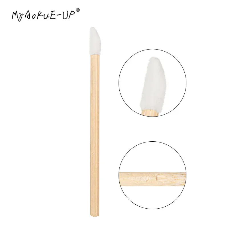 50 Teile/paket Einweg Bambus Lippen Pinsel Wimpern Micro Pinsel Applikator Werkzeug für Wimpern Verlängerung Frauen Make-Up-Tools