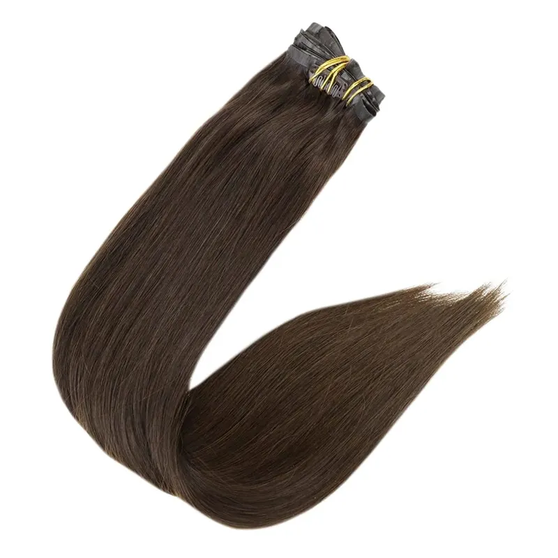 Clip invisible sin costuras Full Shine en extensiones de cabello humano 8 piezas 120 g Remy Balayage Color rubio — image 19
