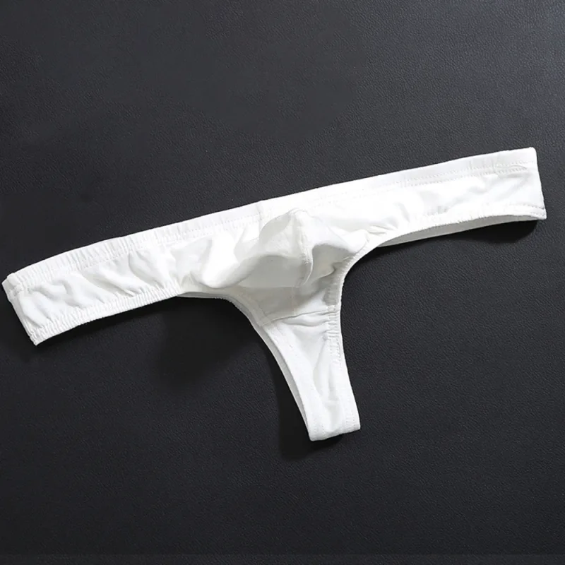 Men Sexy Underwear Cotton Thong Underpants Male Intimates Clothes Low Rise Stretch G-String T-Back Briefs Solid Color Breathable — image 9