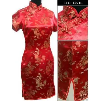 Đen Truyền Thống Phụ Nữ Trung Quốc Qipao Đầm Ngắn Gợi Cảm Sườn Xám Tay Nút Hoa Kích Thước Lớn 3XL 4XL 5XL 6XL — image 17