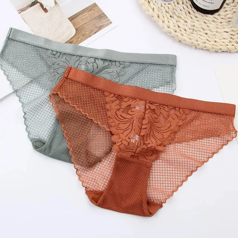 Full lace wireless cotton cup comfortable ladies underwear sets Soft-cup triangle bralette and transparent panties bra lingerie