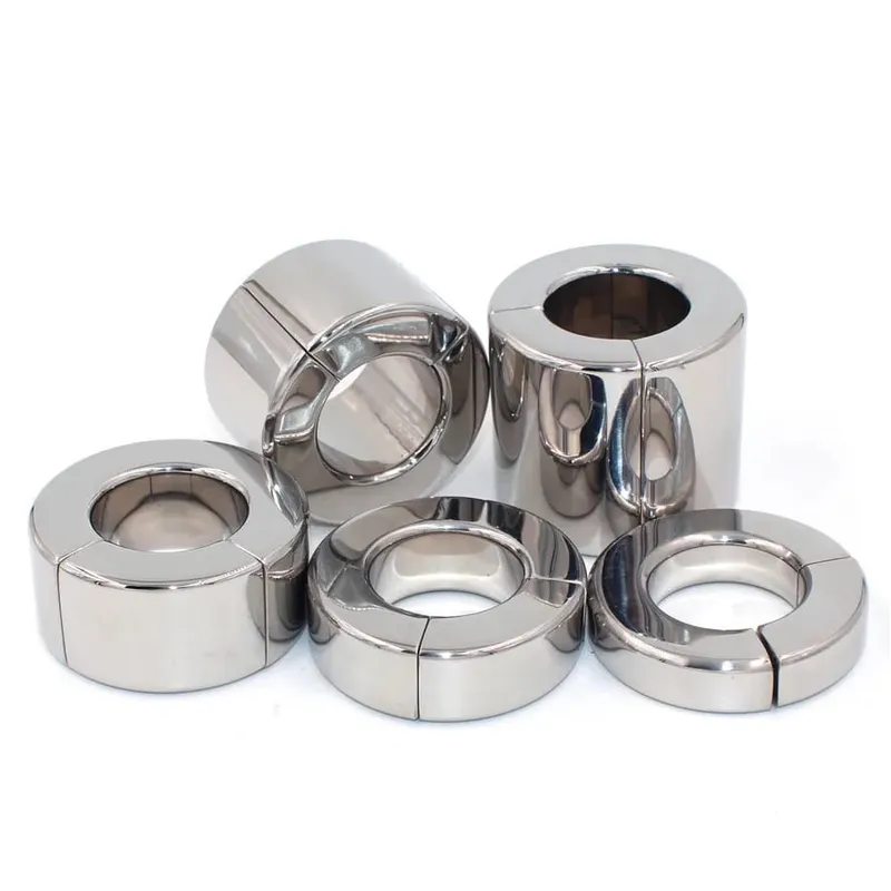 Magnetic Lock Metal Scrotum Pendant Ball Stretcher Testis Weight Cock Ring Penis Restraint Stainless Steel Sex Toys for Men — image 3