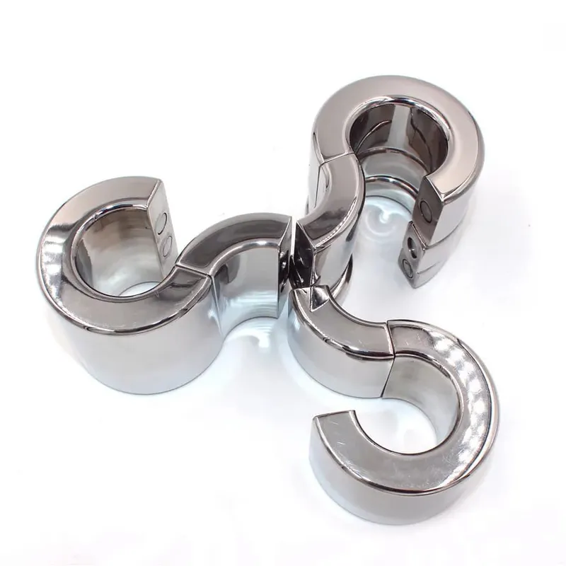 Magnetic Lock Metal Scrotum Pendant Ball Stretcher Testis Weight Cock Ring Penis Restraint Stainless Steel Sex Toys for Men — image 6