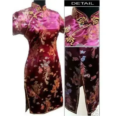 Đen Truyền Thống Phụ Nữ Trung Quốc Qipao Đầm Ngắn Gợi Cảm Sườn Xám Tay Nút Hoa Kích Thước Lớn 3XL 4XL 5XL 6XL — image 14
