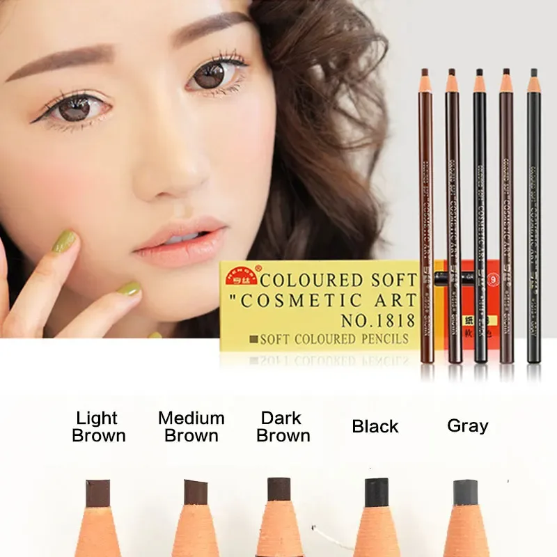 5 pz/set Matita Per Sopracciglia Trucco Marrone Potenziatori Per Sopracciglia Arte Cosmetica Matita Impermeabile Tinta Tipi Stereo Strumenti di Bellezza A Buon Mercato