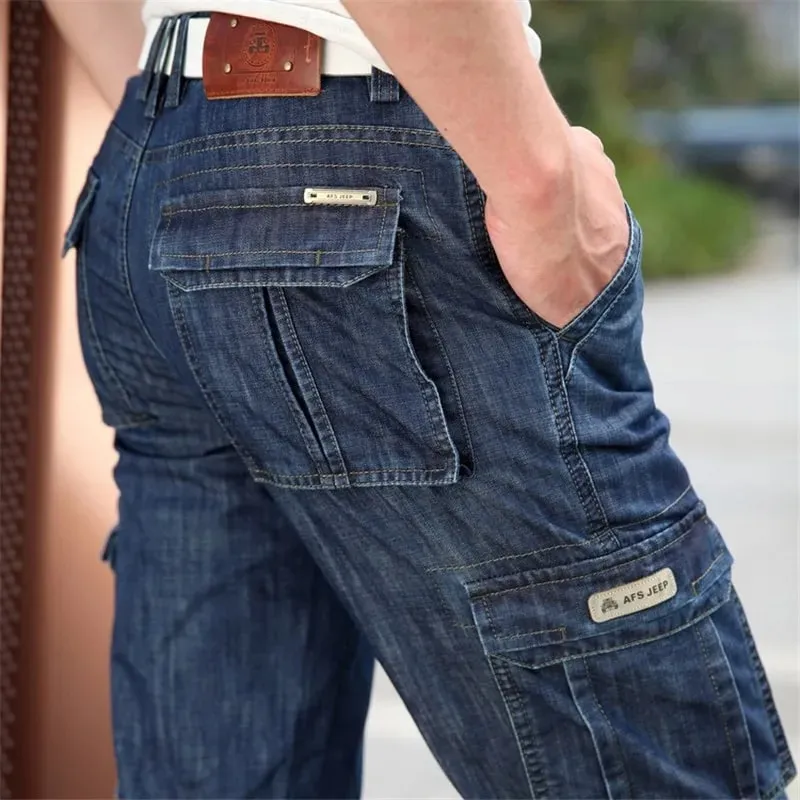 Ανδρικά τζιν Cargo Big Size 29-40 42 44 Casual Jeans Ανδρικά Ρούχα με πολλές τσέπες 2023 Denim Jean παντελόνι για ανδρικό παντελόνι — image 1