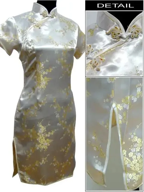 Đen Truyền Thống Phụ Nữ Trung Quốc Qipao Đầm Ngắn Gợi Cảm Sườn Xám Tay Nút Hoa Kích Thước Lớn 3XL 4XL 5XL 6XL — image 16