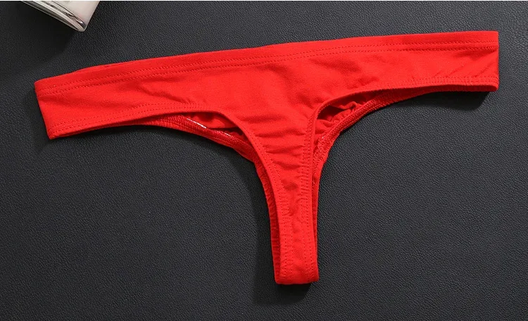 Men Sexy Underwear Cotton Thong Underpants Male Intimates Clothes Low Rise Stretch G-String T-Back Briefs Solid Color Breathable — image 13