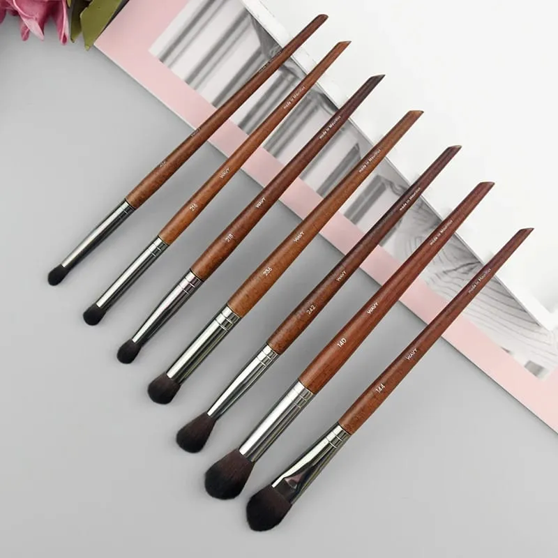 Přírodní dřevo štětce na líčení očí celá sada Pro Crease Eyeshadow Make up kit rozmazání zvýrazňovač obočí Štětec na řasy praktický — image 2