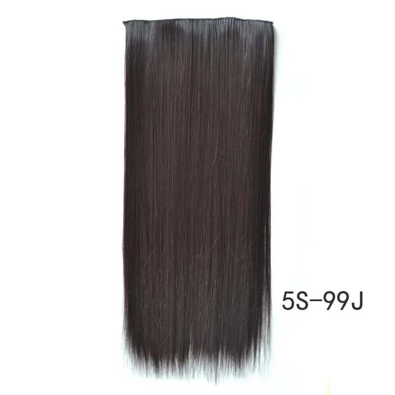 Synthetic Natural Synthetic Hair Extensions 5 Clip In Artificial Fake Ombre Blonde Brown Black Pink Straight False Hair Piece