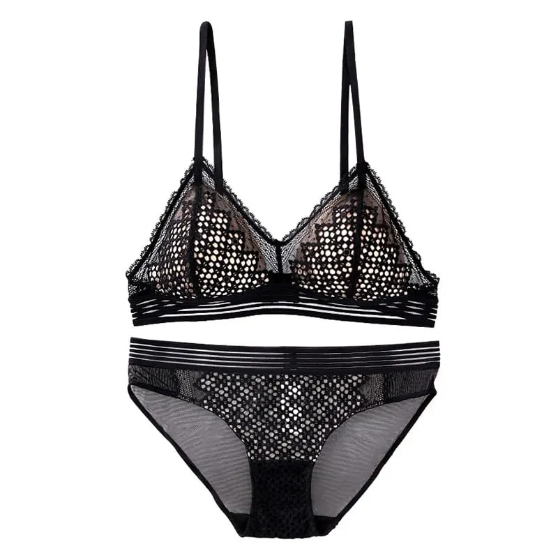Set Bra Segitiga Renda dan Seluar Dalam 