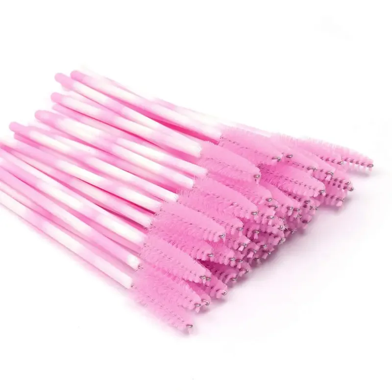 Fadvan 50 Cái/gói Cọ Trang Điểm Nhựa Micro Cây Đũa Phép Lông Mi Giả Dụng Cụ Chải Màu Đen/Hồng/Màu Làn Mi Nối Dài Tiếp Liệu