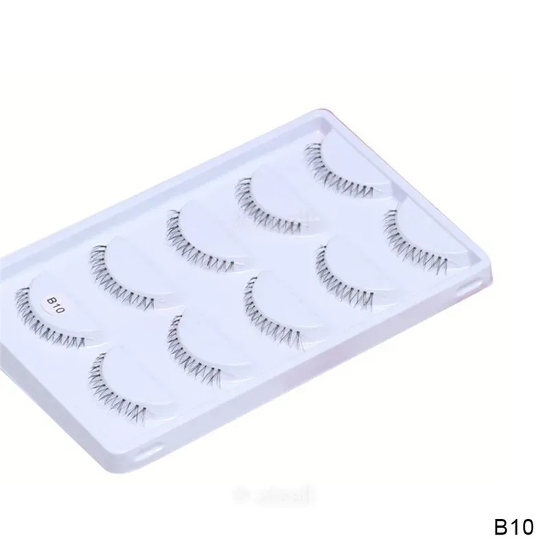 Paquet de 5 paires de cils inférieurs, 8 Styles différents, cils inférieurs doux, 100% faits à la main, avec bande transparente — image 4