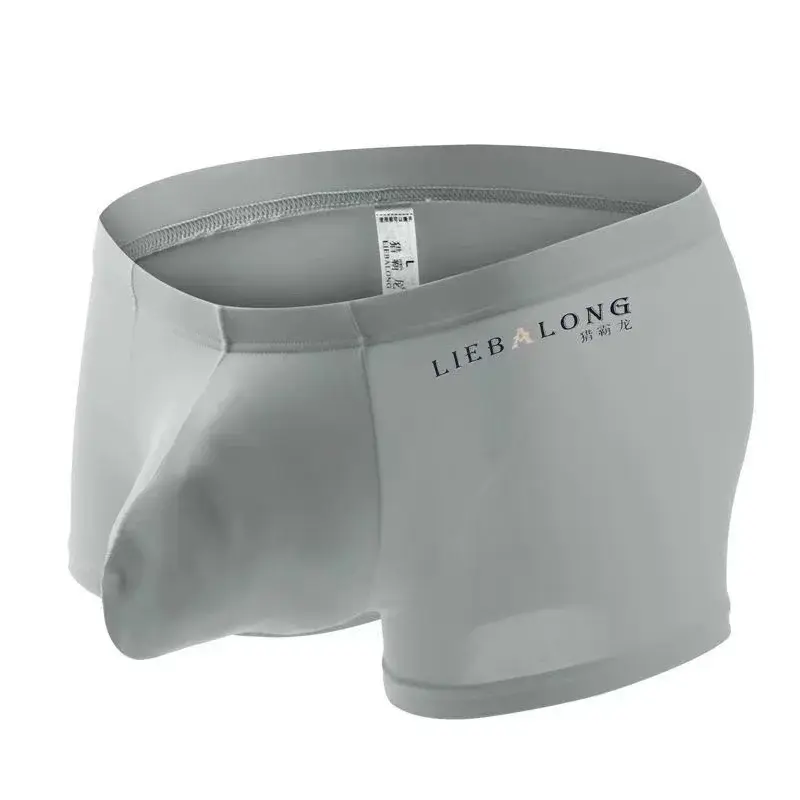 Sexiga män Underkläder Boxers Ice Silk Sexi för pojkar Man U Konvex storväska Andas Bulge Shorts Nylon Sommar Pounch Trosor set