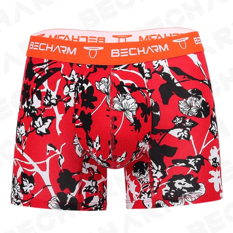 Becharm 男性のパンティーボクサーショーツソリッドグレー大サイズセット男性パンツ男性ブリーフボクサー男のセクシーな服ショートオムホット — image 2