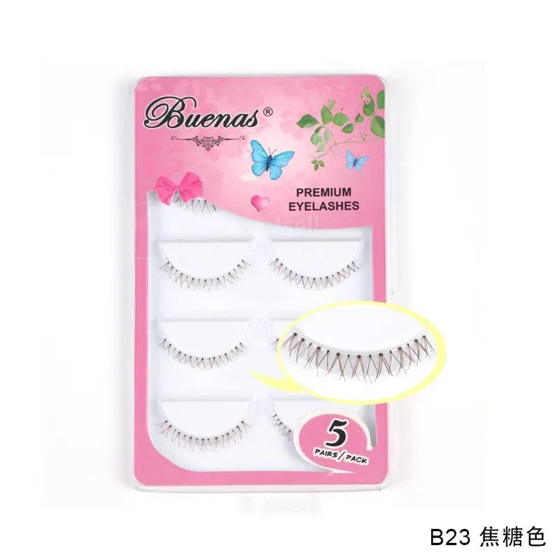 Paquet de 5 paires de cils inférieurs, 8 Styles différents, cils inférieurs doux, 100% faits à la main, avec bande transparente — image 9