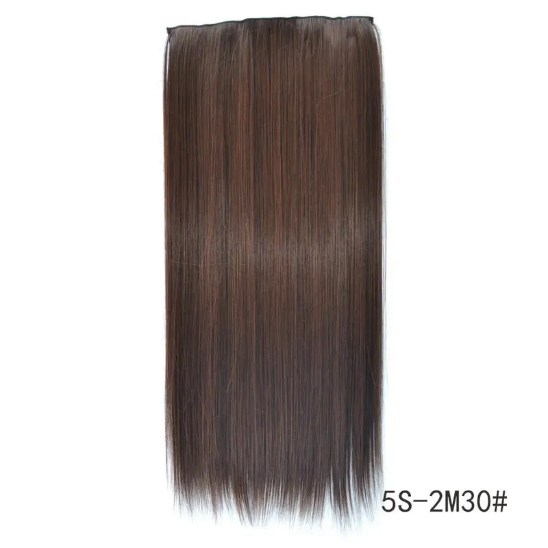 Synthetic Natural Synthetic Hair Extensions 5 Clip In Artificial Fake Ombre Blonde Brown Black Pink Straight False Hair Piece