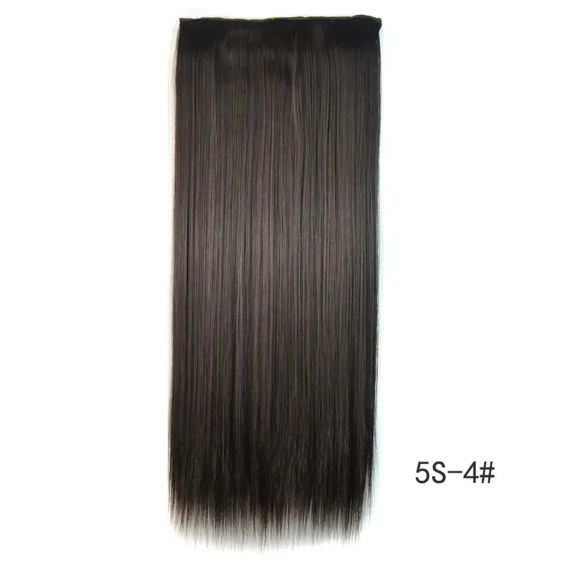 Synthetic Natural Synthetic Hair Extensions 5 Clip In Artificial Fake Ombre Blonde Brown Black Pink Straight False Hair Piece